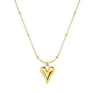 18K Gold Plated Women's "Heart" Necklace Waterproof Hypoallergenic Jewelry